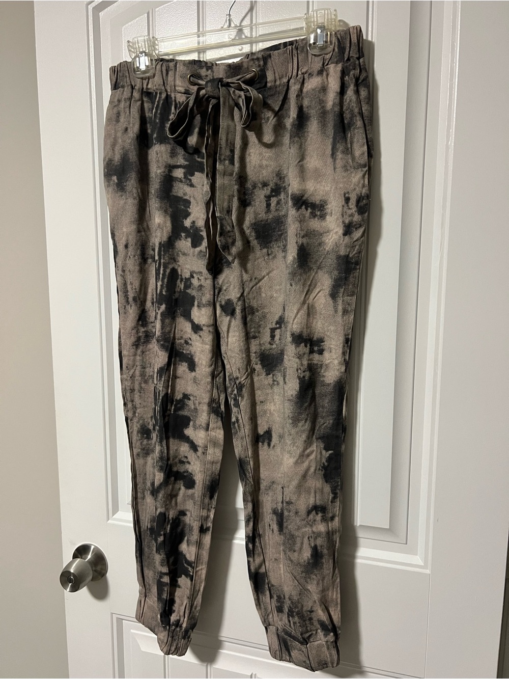 Easel Abstract Tie Dye Drawstring Jogger Pants Small